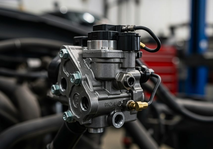 Detailný pohľad na hydraulický menič krútiaceho momentu v automobile.