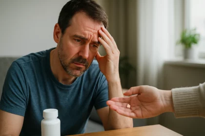 Muž trpiaci psychotickými symptómami so zameraním na liečbu kvetiapínom.