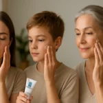 Rodina používajúca Cicaplast na obnovu pokožky všetkých vekových kategórií.