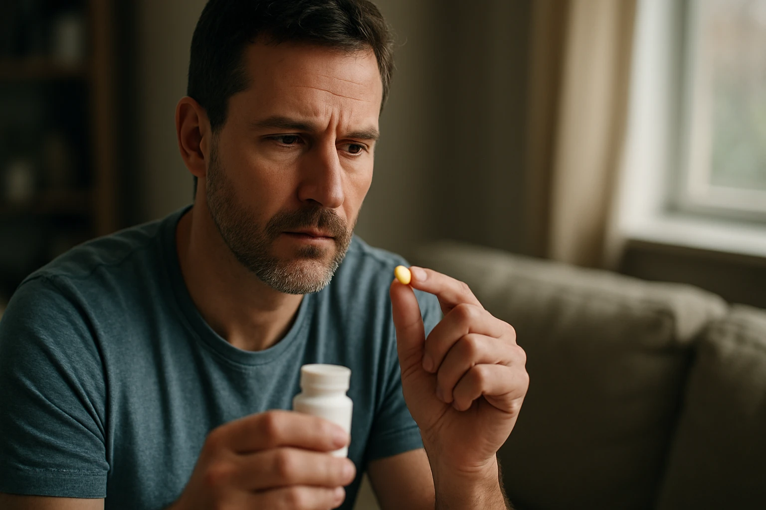 Muž zvažuje užitie Cialisu na podporu erekcie