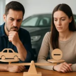 Muži a ženy zvažujú výhody a nevýhody automobilov