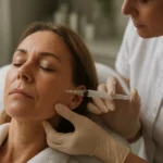 Žena podstupujúca mezoterapiu pre omladenie pleti a obnovu pokožky.