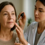 Aesthetic treatment session featuring Argirelox for wrinkle reduction.