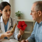 Lekár diskutuje o liečivých účinkoch ibišteka s pacientom