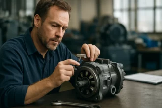 Údržba axiálneho piestového čerpadla v dielni