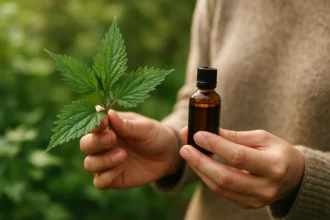 Žihľavové listy a tinktúra v prírode pre zdravie a imunitu.