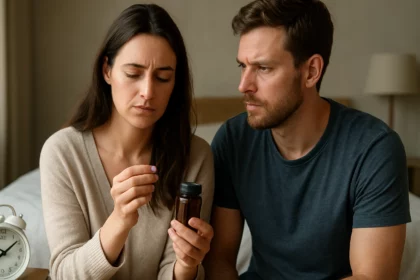 Pár diskutuje o melatoníne a jeho vplyve na plodnosť a zdravie.