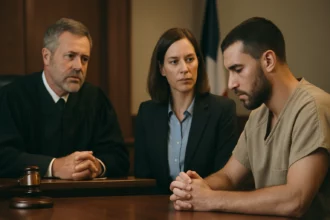 Súdne pojednávanie za účelom spravodlivosti a rehabilitácie páchateľa.