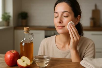 Žena s jablčným octom a starostlivosť o pleť