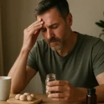 Muž zvažuje prírodné suplementy pre zdravie a pohodu.