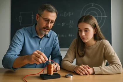 Experiment s magnetickými účinkami elektrického prúdu v triede