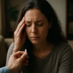 Žena s psychickými problémami dostáva antipsychotikum