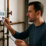 Technik nastavujúci individuálny merač tepla v bytoch