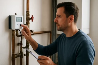 Technik nastavujúci individuálny merač tepla v bytoch