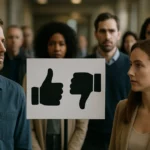 Muži a ženy diskutujú o preferenciách a ich vplyve na spoločnosť.