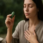 Žena s jadeitom, hľadá vnútorný pokoj a duševnú rovnováhu.