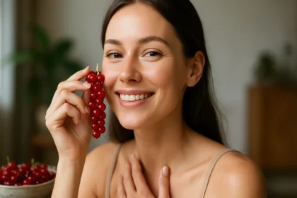 Mladá žena s ríbezľami, symbol zdravia a krásy