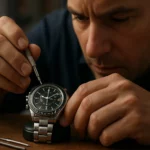 Oprava náramkového hodiniek s chronografom a presným meraním času.