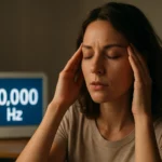 Žena s bolestivou reakciou na frekvenciu 10 000 Hz