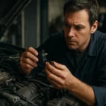 Mechanik kontroluje ventil N75 pri oprave motora