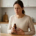 Žena s liekom Cholagol, podporou pre zdravie žlčníka.