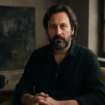 Poncsa Csaba, tajomná ikona maďarského umenia, sediaci v ateliéri