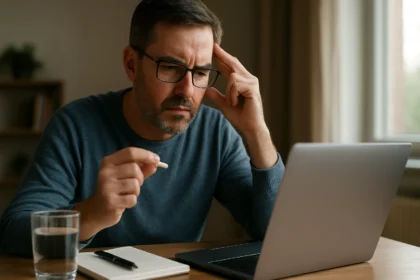 Muž zameraný na zlepšovanie kognitívnych schopností pomocou Lucetamu.