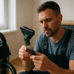 Muž kontroluje hĺbkovú saciu hlavicu na čerpadle