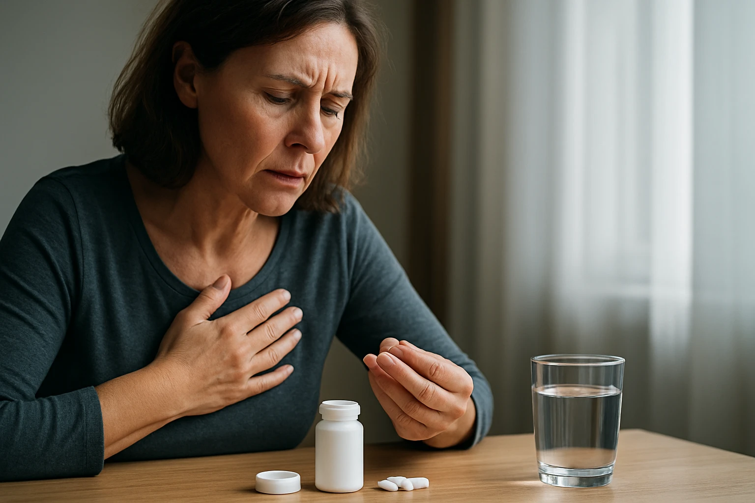 Žena s obavami pred užitím liekov na cholesterol