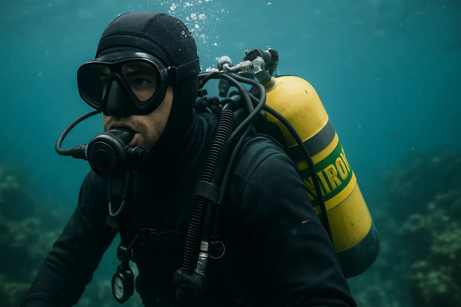 Potápač s Nitroxom pod vodou
