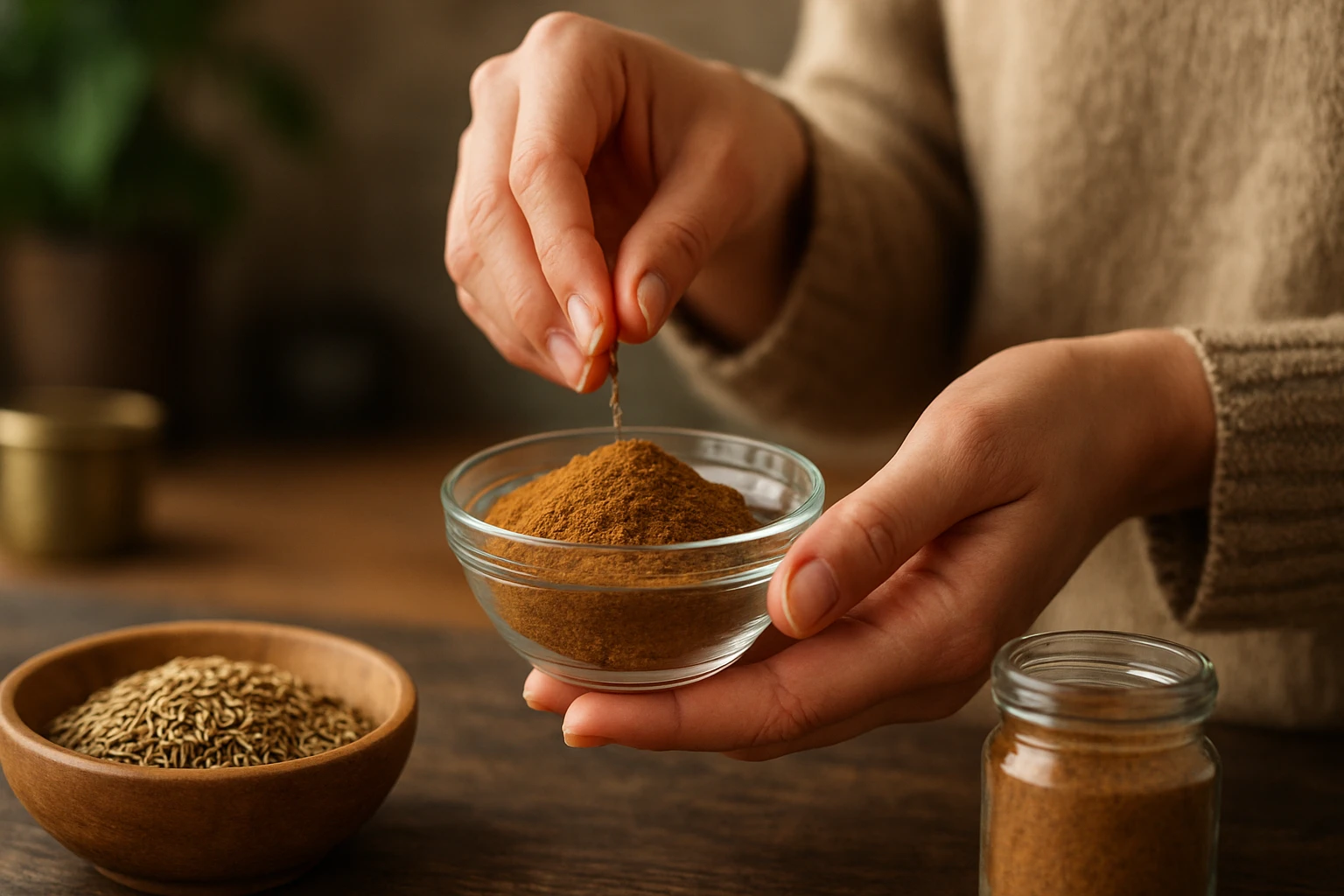 Mletá rasca ako aromatické korenie pre chutné pokrmy