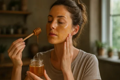 Žena s facéliovým medom na tvári ukazuje jeho liečivé účinky.