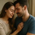 Pár vyžarujúci harmóniu a spokojnosť v intímnom vzťahu.