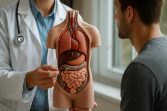Anatomical model of the human digestive system
