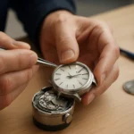 Mechanické hodinky s technológiou Spring Drive počas opravy.