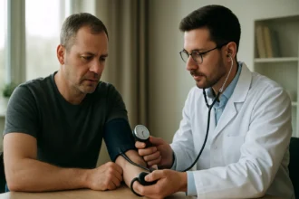 Lekár merajúci krvný tlak pacienta