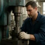 Práca s excentrickým lisom v priemyselnom prostredí