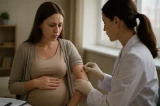 Tehotná žena na lekárskej prehliadke, obavy z lymskej boreliózy