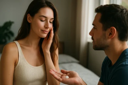 Prirodzená krása: žena skúma účinky na pleť