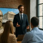 Diskusia o aténskej demokracii v modernom prostredí.