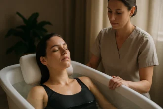 Relaxácia počas terapie bankovania vo wellness settingu