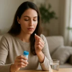 Žena užívajúca Silicea D12 na podporu zdravia