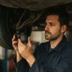 Mechanik kontroluje a vymieňa silentbloky podvozku auta