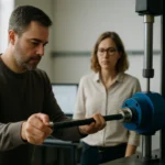 Experimentovanie s torznou tyčou v laboratóriu.