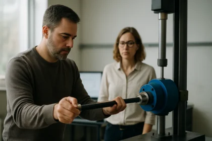 Experimentovanie s torznou tyčou v laboratóriu.