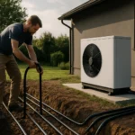 Inštalácia tepelného čerpadla s geotermálnymi sondami v záhrade