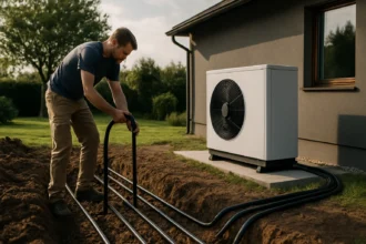 Inštalácia tepelného čerpadla s geotermálnymi sondami v záhrade
