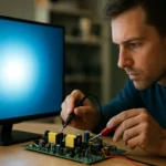 Technik analyzuje LCD invertor a jeho funkciu na zlepšenie displeja.