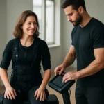 Žena v tréningu s ESM komplexom pre zlepšenie zdravia