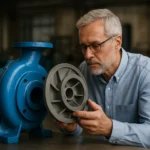 Muž kontroluje difúzor čerpadla na optimalizáciu prietoku kvapaliny.